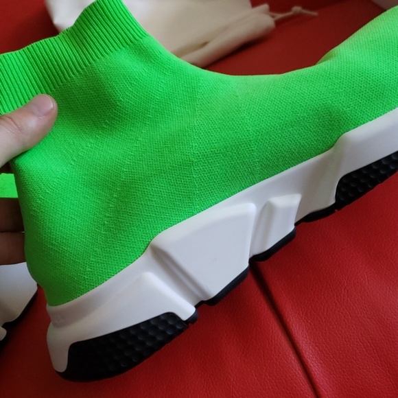 balenciaga sock shoes green